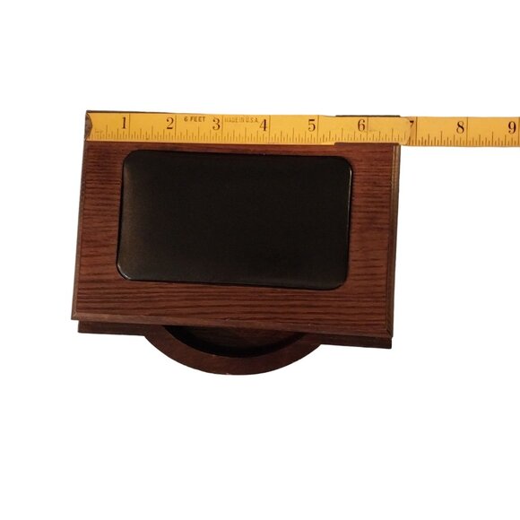 Dacasso A8409 Wood & Leather 4x6 Memo Holder - Picture 5 of 7